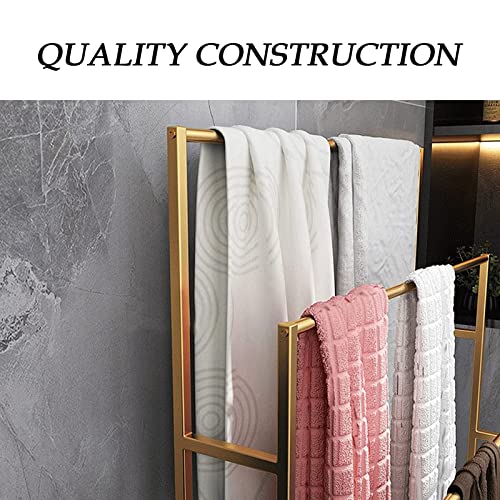 Large Size Standing Towel Racks for Bathroom, Freestanding 3 Tiers Modern Blanket Rack for Living Room, Metal Towel Ladder