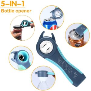 Otstar 6 in 1 Jar Opener and 5 in 1 Bottle Opener with Rubber Jar gripper Pad Ideal for Seniors with arthritis Weak Hands and Children