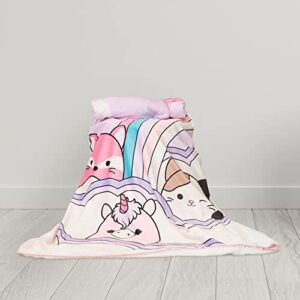 Franco Squishmallows Soft Premium Plush Sherpa Blanket Throw, 46 in x 60 in, (Official Squishmallows Product)