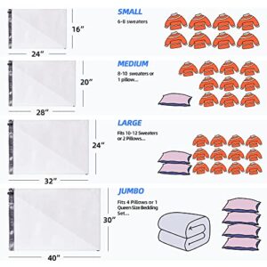 10 Pack Vacuum Storage Bags, Space Saver Bags (10 Medium) Compression Storage Bags for Comforters, Pillows, Blankets, Clothes with Hand Pump - 10 Medium