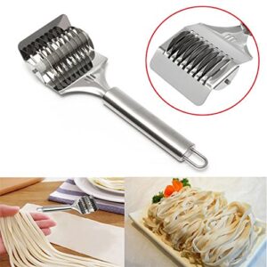 Mangocore 16x7x3.1cm High Grade Stainless Steel Noodle Lattice Roller Docker Dough Cutter Pasta Spaghetti Maker for Kitchen Cooking Tools