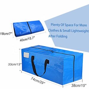 Heavy Duty Extra Large Storage Bags,Blue Moving Bags with Zippers &Carrying Handles Backpack Straps for Space Saving Moving Storage for Dorm College Moving Supplies Boxes, Clothes,4 Pack