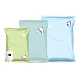 gincai vacuum storage bags (2 small, 2 medium, 2 large), which can save 80% of clothing storage space, pillows, quilts, blankets storage bags, and free electric pumps.