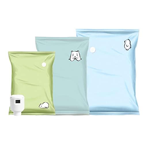 GinCai Vacuum storage bags (2 small, 2 medium, 2 large), which can save 80% of clothing storage space, pillows, quilts, blankets storage bags, and free electric pumps.