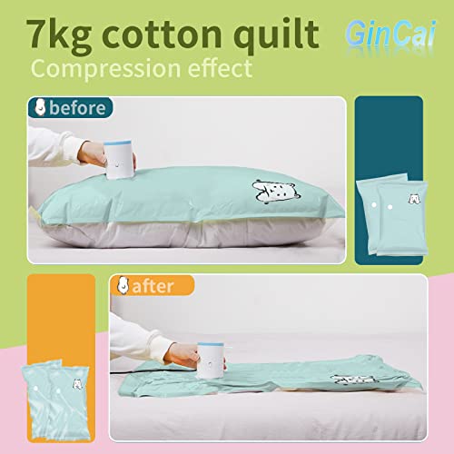 GinCai Vacuum storage bags (2 small, 2 medium, 2 large), which can save 80% of clothing storage space, pillows, quilts, blankets storage bags, and free electric pumps.