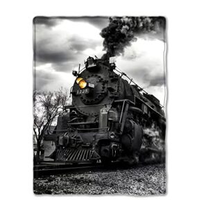 steam train blankets kids adults soft flannel fleece throw blanket for sofa couch bed gift