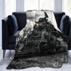 Steam Train Blankets Kids Adults Soft Flannel Fleece Throw Blanket for Sofa Couch Bed Gift