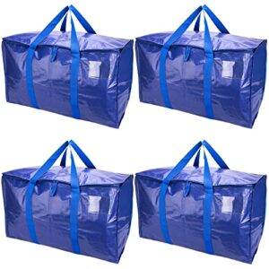 4 Pack Extra Large Moving Bags Heavy Duty Extra Large Storage Bags with Zippers Storage Totes for Space Saving Moving Storage