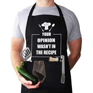 lylpyhdp funny chef apron, mens apron, funny apron cooking for men & women with 2 tool pockets adjustable neck strap waterproof and oilproof best for cooking, grilling, mens gifts for brithday.