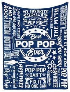 innobeta pop pop gifts, gifts for grandpa, throw blanket for grandfather, presents from granddaughters grandsons for christmas, birthday, father's day - 50" x 65" pop pop