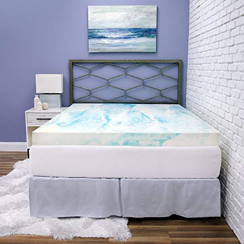 BioPEDIC 4" Gel Swirl Memory Foam True to Size Mattress Topper, Twin XL