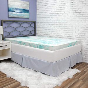 BioPEDIC 4" Gel Swirl Memory Foam True to Size Mattress Topper, Twin XL