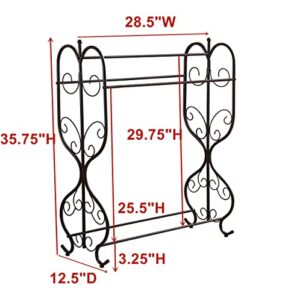 Kings Brand Furniture - Fannin Free Standing 3 Tier Metal Towel Rack Stand, Pewter