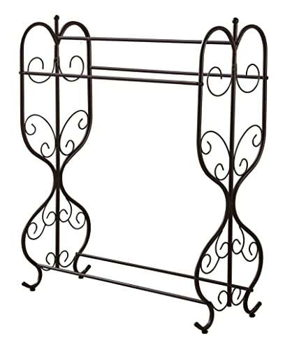 Kings Brand Furniture - Fannin Free Standing 3 Tier Metal Towel Rack Stand, Pewter