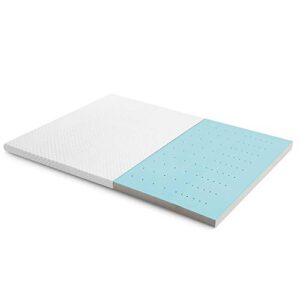 malouf carboncool lt + omniphase active night long—phase change material advanced cooling mattress topper, full, white
