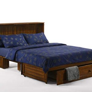 Night & Day Furniture Daisy Queen Bed & Mattress Murphy Cabinet Bed and Mattress, Black Walnut