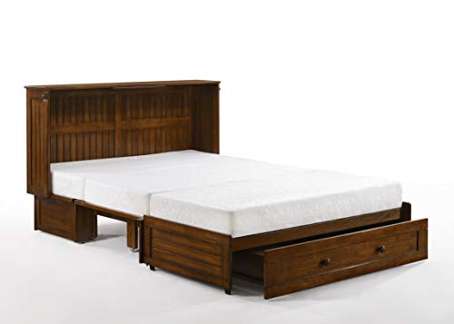 Night & Day Furniture Daisy Queen Bed & Mattress Murphy Cabinet Bed and Mattress, Black Walnut