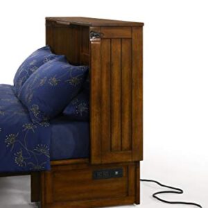 Night & Day Furniture Daisy Queen Bed & Mattress Murphy Cabinet Bed and Mattress, Black Walnut