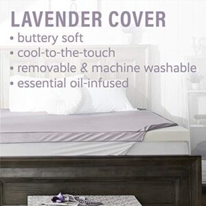 Comfort Revolution Aromatherapy 3” Lavender Essential Oil-Infused Memory Foam Mattress Topper-King, Purple