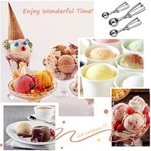 Ice Cream Scoop, 3Pcs Cookie Scoop Set, Stainless Steel Ice Cream Scooper with Trigger Release, Large/Medium/Small Cookie Scooper for Baking, Cookie Scoops for Baking Set of 3 with Cookie Dough Scoop…
