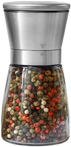 pepper grinder or salt shaker for professional chef - best spice mill with brushed stainless steel, special mark, ceramic blades and adjustable coarseness… (2.5'' x 5.5'')