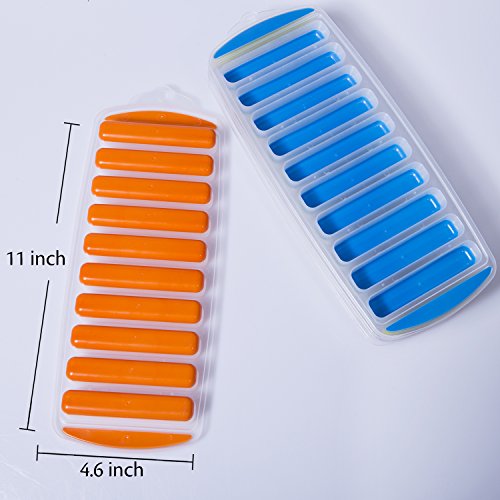 Ozera 4 Pack Ice Cube Trays, Narrow Water Bottle Ice Cube Tray Stick, Silicone Ice Trays for Freezer with Easy Push and Pop Out Material, Ideal for Sports and Water Bottles