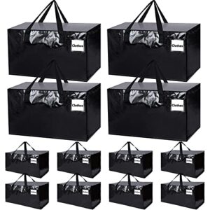 berlune 12 pack large moving bags 93l heavy duty moving bags with zipper handles oversized clothes storage tote with lids and tag pocket collapsible totes bags for space saving moving storage