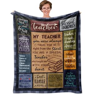 muxuten teacher appreciation gifts blanket 60"x50", teacher gifts for women, best gifts for teachers, teacher birthday gifts,thank you gift for music/math/teacher,retirement teacher gifts,teachers day