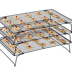 Wilton Excelle Elite 3-Tier Cooling Rack for Cookies, Cake and More, Black