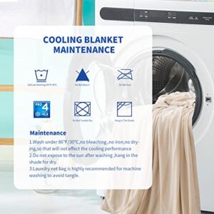 Auemtyn Cooling Blankets for Hot Sleepers,Throw Blanket with Double Side Enhanced Cooling Effect,Japanese Q-Max>0.5 Lightweight Breathable Summer Blankets for Bed, Couch,Sofa(60"x80",Beige)