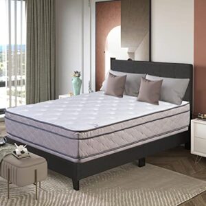 Encased Hybrid Eurotop Pillowtop Memory Foam Gel Innerspring Mattress And 8" Wood Box Spring/Foundation Set