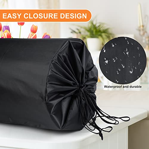 2 Pcs Jumbo Rug Storage Bag, Large Nylon Dustproof Drawstring Rug Storage Bag, Reusable Nylon Cloth Bag with Drawstring Large Storage Pouch for Rug, Black (130 x 24 Inch)