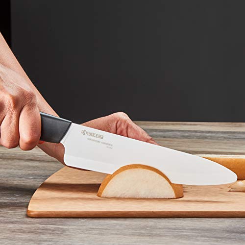 Kyocera's Revolution 4-Piece Knife Set Includes 7" Chef's Santoku, 5.5" Santoku, 4.5" Utility & 3" Paring-Black/White