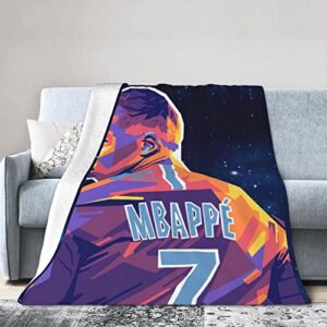 custom world football #7 mbappe ultra-soft fleece blankets for bedroom living room sofa bed outdoor, 50"x40"