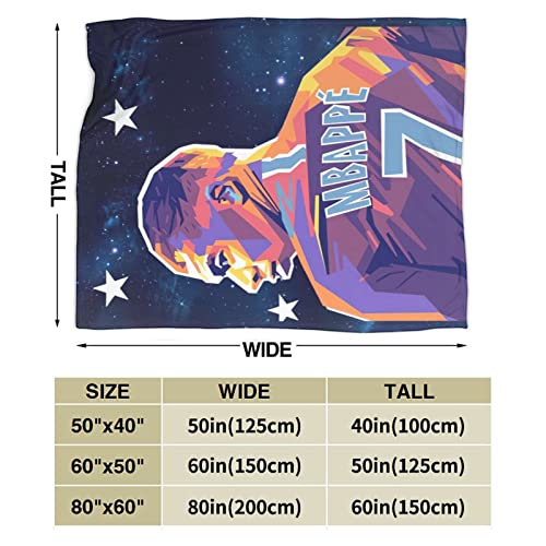 Custom World Football #7 Mbappe Ultra-Soft Fleece Blankets for Bedroom Living Room Sofa Bed Outdoor, 50"x40"