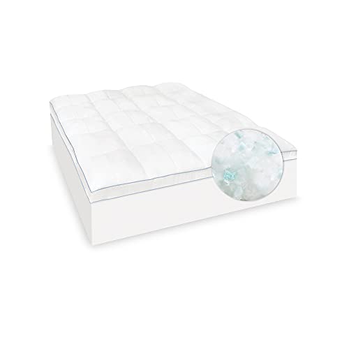 SensorPEDIC MemoryLOFT Supreme 3.5" Memory Foam and Fiber Mattress Topper, Full, White