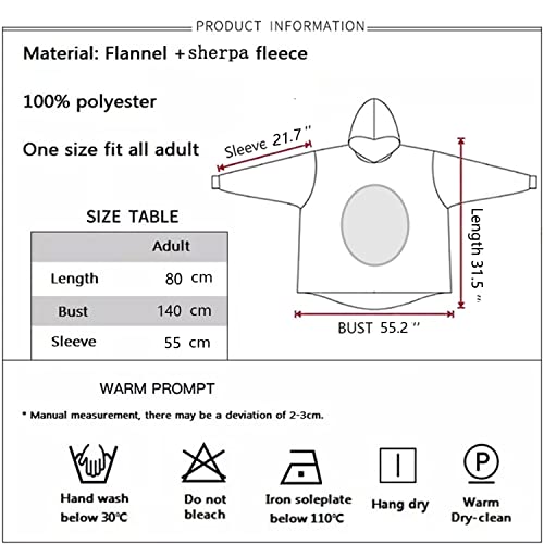 Queenshin Orange Fox Hoodie Wearable Blanket Oversized Sweatshirt for Adults, Comfy Flannel Animal Body Blanket Sherpa Lined, One Size for All