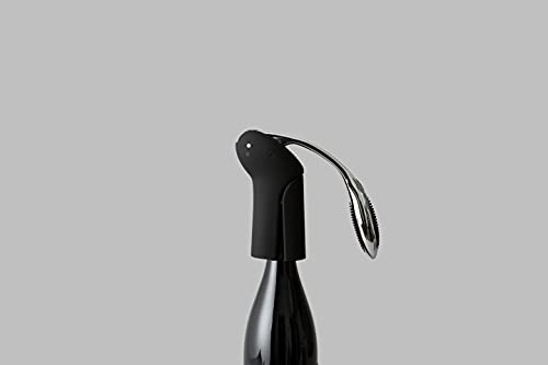 Rabbit Vertical Lever Corkscrew with Foil Cutter, 5 1/2w x 2 1/2d x 6h (in), Black