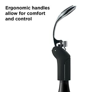 Rabbit Vertical Lever Corkscrew with Foil Cutter, 5 1/2w x 2 1/2d x 6h (in), Black