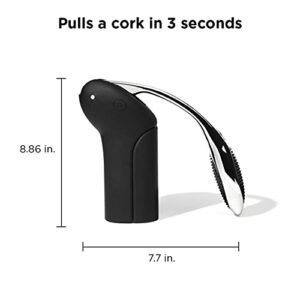 Rabbit Vertical Lever Corkscrew with Foil Cutter, 5 1/2w x 2 1/2d x 6h (in), Black