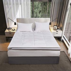 Kathy Ireland 233 Thread Count 3 inch White Down Fiber Top Featherbed Mattress Topper-(Full/Queen/King), Twin