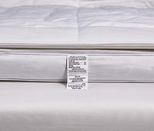 Kathy Ireland 233 Thread Count 3 inch White Down Fiber Top Featherbed Mattress Topper-(Full/Queen/King), Twin