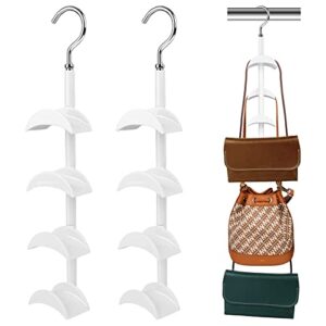 2 packs purse hanger organizer for closet - handbag hanging storage organization rotatable 360 degree shoulder bag | crossbody bag | tote bag organizer for closet system, wall