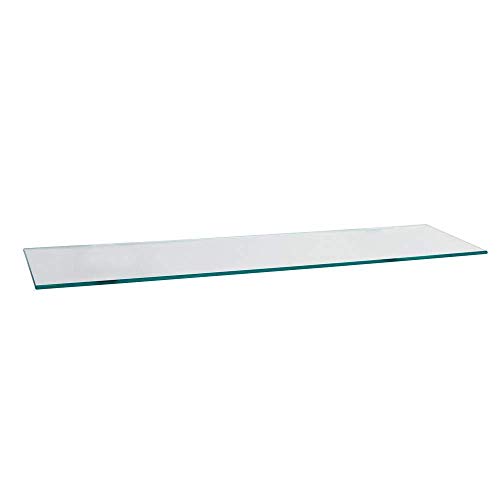 Pro Safe Glass 6" X 36" Rectangle Tempered Clear Floating Glass Shelf - Glass Only