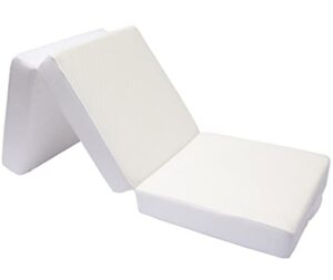 cheer collection tri-fold memory foam mattress - 4" thick gel infused foam folding bed for guests, small size (75" x 25")