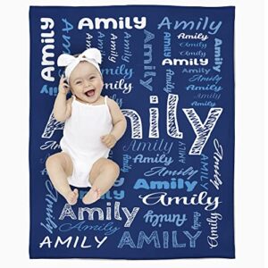 Personalized Baby Blankets for Boy Girls, Custom Blanket with Name, Customized Soft Plush Flannel Throw Blankets Gifts for Kids Adults 30"X40"