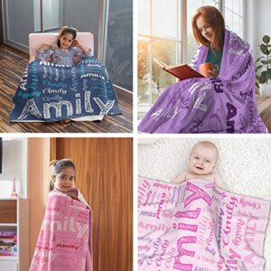 Personalized Baby Blankets for Boy Girls, Custom Blanket with Name, Customized Soft Plush Flannel Throw Blankets Gifts for Kids Adults 30"X40"