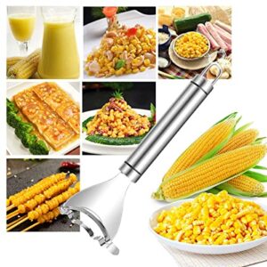 2 Pcs Corn Peeler Corn Planer Thresher Stainless Steel Corn Peeler for Corn On the Cob Corn Kernel Remover Tool Magic Corn Stripper Tool Corn Cutter Corn Scraper with Ergonomic Handle for Kitchen