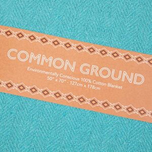 Arkwright Common Ground Solid Throw Blanket - (Pack of 12) All Season Reversible Cotton Luxury Hotel Quality, Soft and Warm, Sundry Blankets for Bed, Camping, Sofa Chair, 50 x 70 in, Aqua