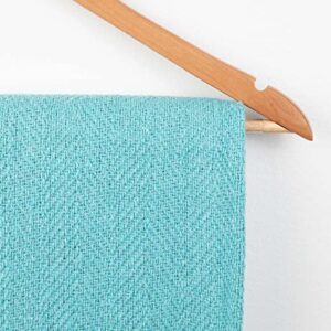 Arkwright Common Ground Solid Throw Blanket - (Pack of 12) All Season Reversible Cotton Luxury Hotel Quality, Soft and Warm, Sundry Blankets for Bed, Camping, Sofa Chair, 50 x 70 in, Aqua